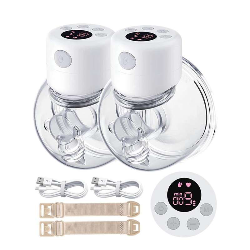 S12 LCD Screen Smart Large Capacity Portable Wearable Silent Electric Breast Pump, Color: Bilateral