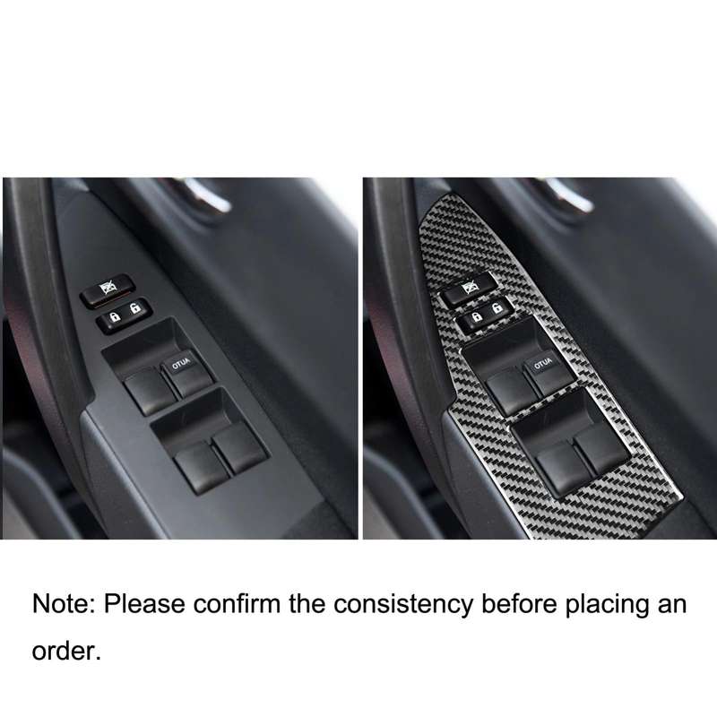 Car Carbon Fiber Window Lift Decorative Sticker for Toyota Corolla / Levin 2014-2018, Right Drive
