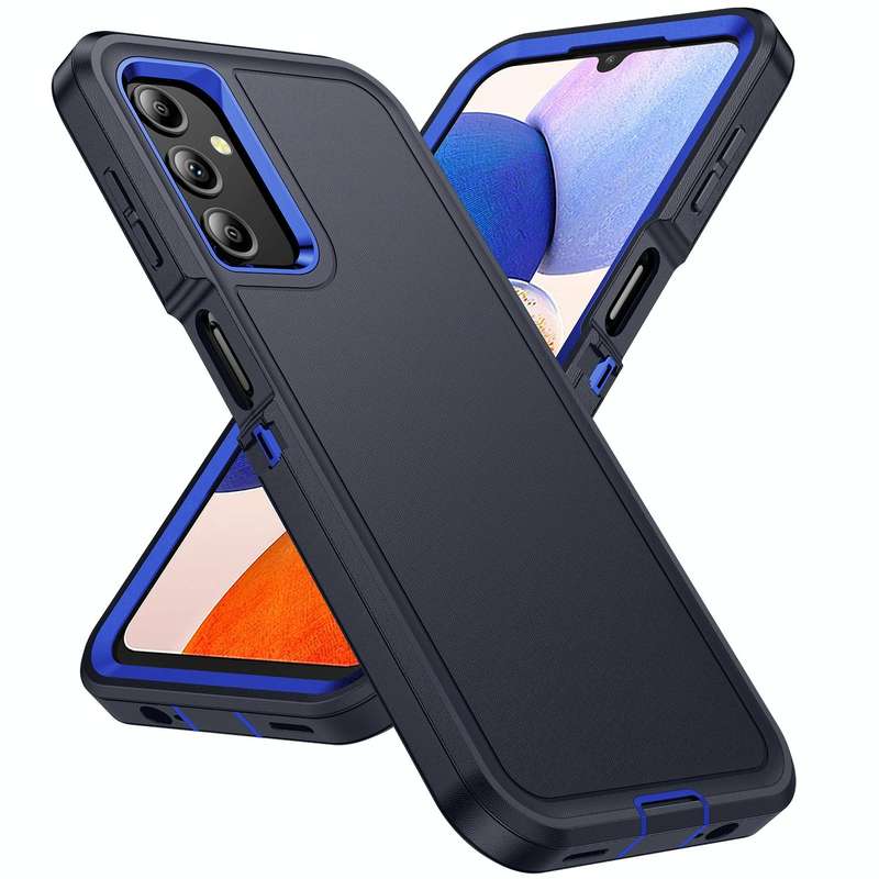 For Samsung Galaxy A14 5G Life Waterproof Rugged Phone Case(Dark Blue + Royal Blue)