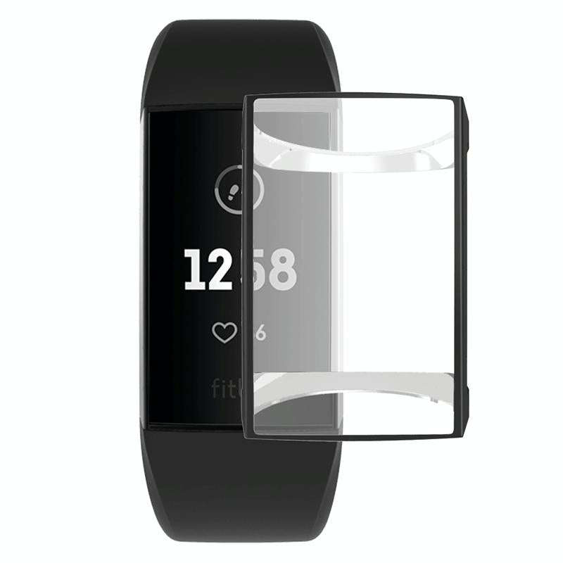 For Fitbit Charge 3 / 4 Full Coverage Plating TPU Watch Case(Black)