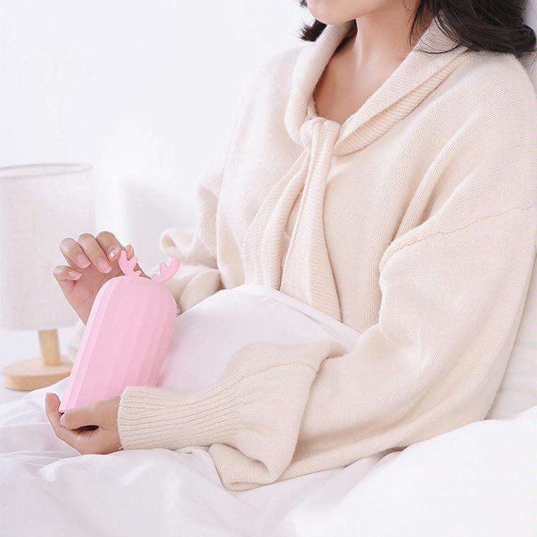 Elk Silicone Hot Water Bottle Hand Warmer Microwave Heating Warm Belly Water Injection Bag with P...