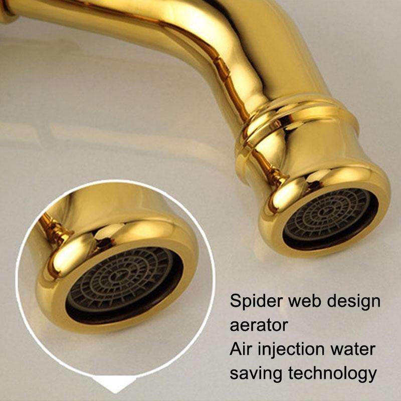 All Bronze Bathroom Basin Hot And Cold Water Faucet, Style: Electroplated High Model