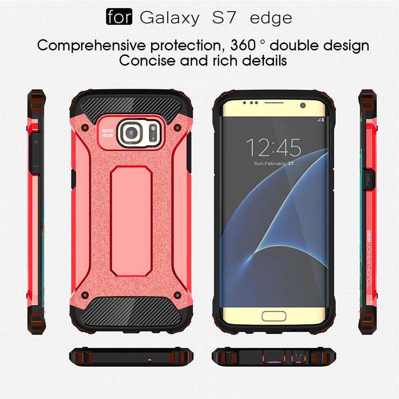 For Galaxy S7 Edge / G935 Tough Armor TPU + PC Combination Case (Red)