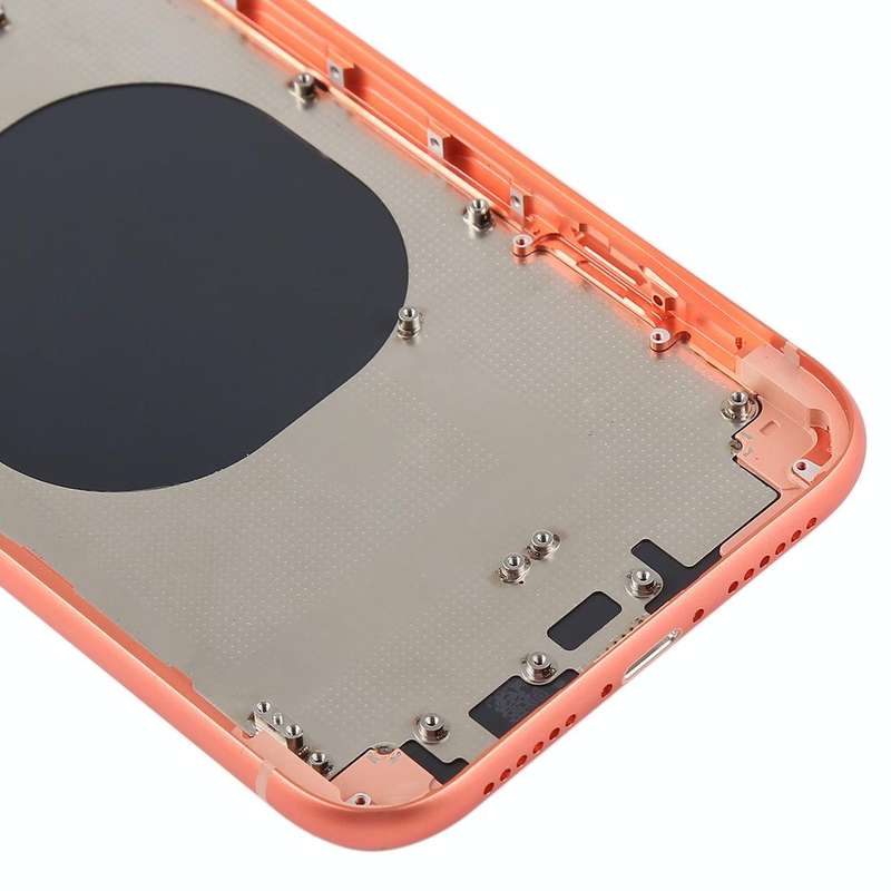 Back Housing Cover with Camera Lens & SIM Card Tray & Side Keys for iPhone XR(Coral)
