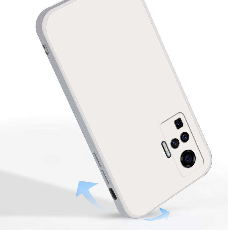 For vivo X50 Pro Solid Color Imitation Liquid Silicone Straight Edge Dropproof Full Coverage Prot...