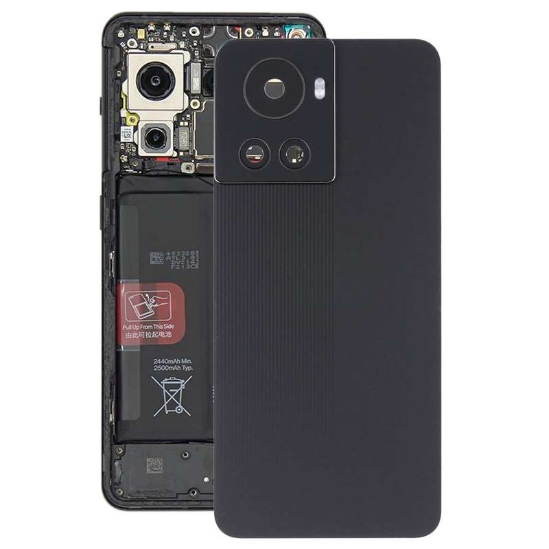 For OnePlus 10R/Ace Battery Back Cover with Camera Lens (Black)