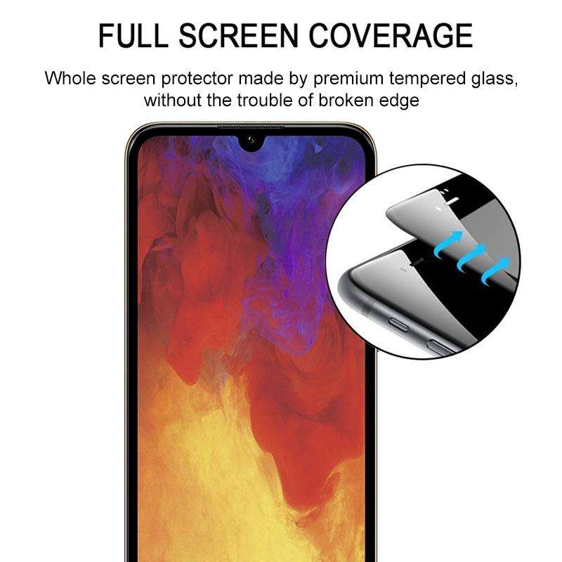 For Huawei Y6p Full Glue Full Screen Tempered Glass Film(Black)