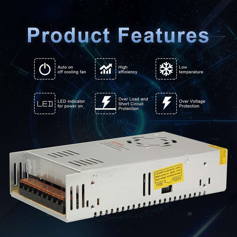 AC 220V to DC 12V 30A 360W Power Adapter AC-DC Converter Step Down Module Voltage Transformer Swi...