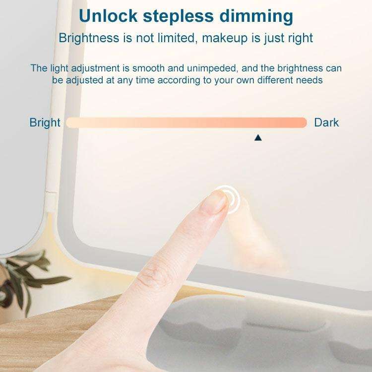 Simple & Stylish LED Three-Fold Square Makeup Mirror, Specification:Plug-in Monochrome Lamp(White)