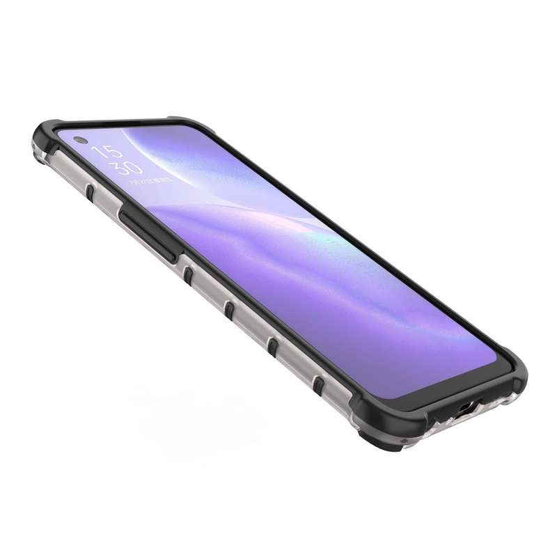 For Oppo Reno5 5G Shockproof Honeycomb PC + TPU Case(Blue)