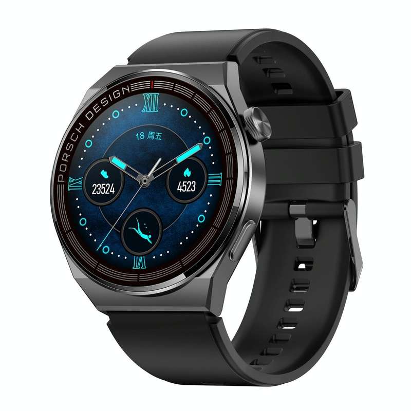 MD3MAX Porsche Ver 1.39 inch Round Screen TPU Strap Smart Watch Supports Heart Rate Monitoring/Bl...