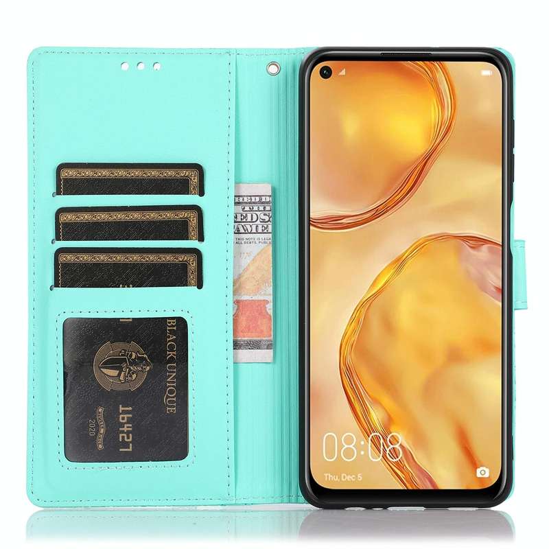 For Huawei P40 lite Skin Feel Embossed Sunflower Horizontal Flip Leather Case with Holder & Card ...