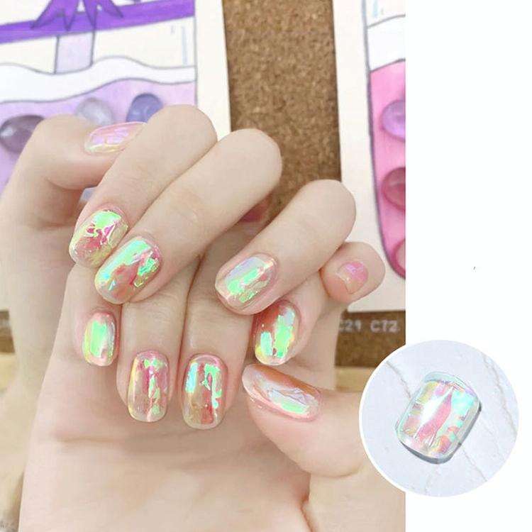 Ice Cube Nail Art Accessories Nail Art Aurora Colorful Cellophane, Specification type: 5cm x 100M...