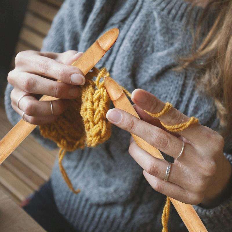 12 PCS Bamboo Handle Sweater Extra Thick Crochet Knitting Material Tools