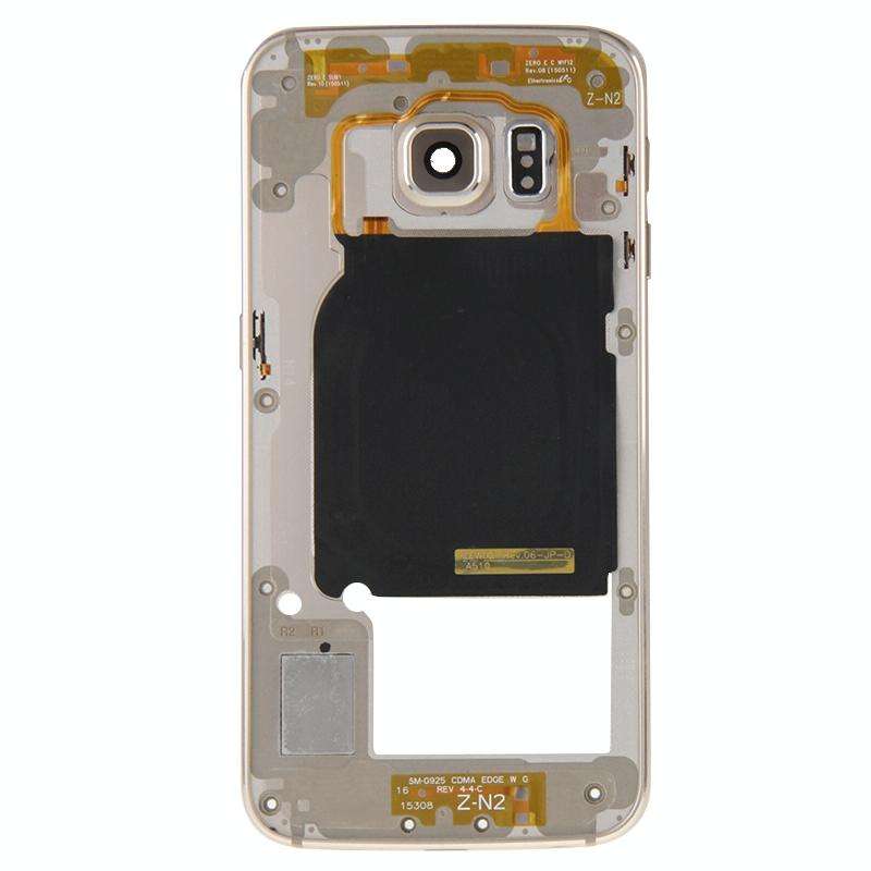 For Galaxy S6 Edge / G925 Back Plate Housing Camera Lens Panel with Side Keys and Speaker Ringer ...