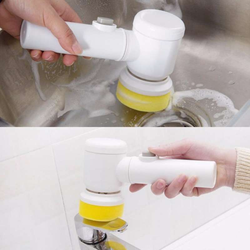 5 in 1 Multifunctional Electric Household Magic Brush ABS Nylon Kitchen Bathtub Cleaning Window B...