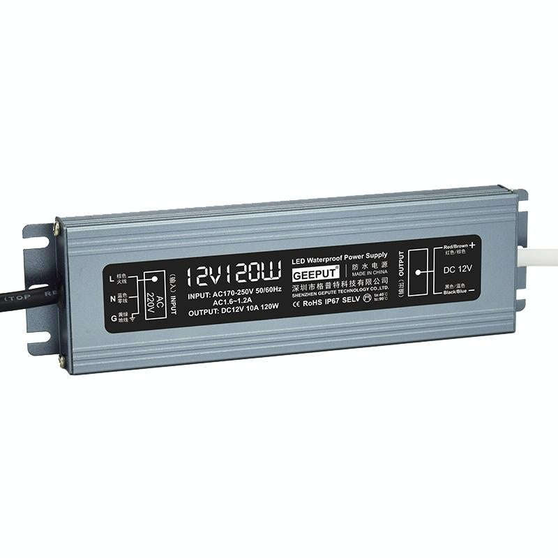 GEEPUT 220V Turn 12V LED Waterproof Power Supply Transformer, Model: 10A 120W