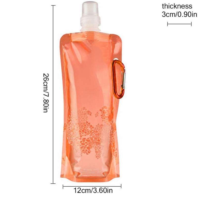 0.5L Portable Ultralight Foldable Silicone Water Bag Outdoor Sports Supplies Hiking Camping Soft ...