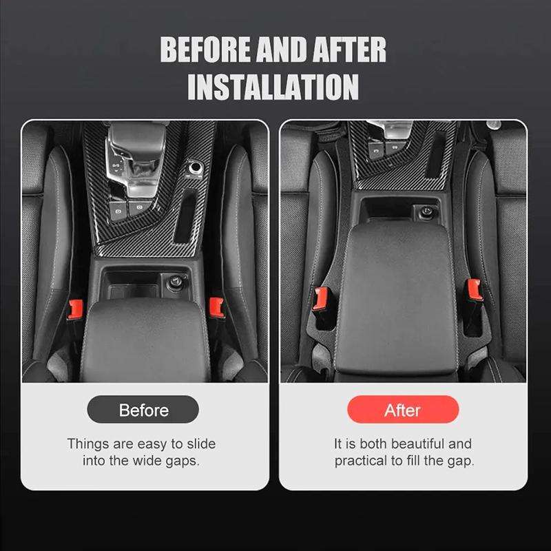 1 Pair Car Seat Gap Bar Car Interior Armrest Box Gap Leak-proof Filler (Red)
