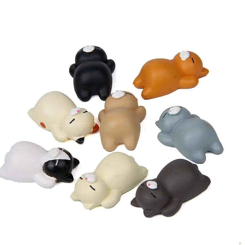 Cartoon Cat Fridge Magnet Resin Ornament Ornament Without Magnetic Sticker(Gray Cat)