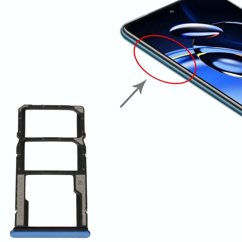 For Xiaomi Redmi Note 11SE SIM Card Tray + SIM Card Tray + Micro SD Card Tray(Blue)