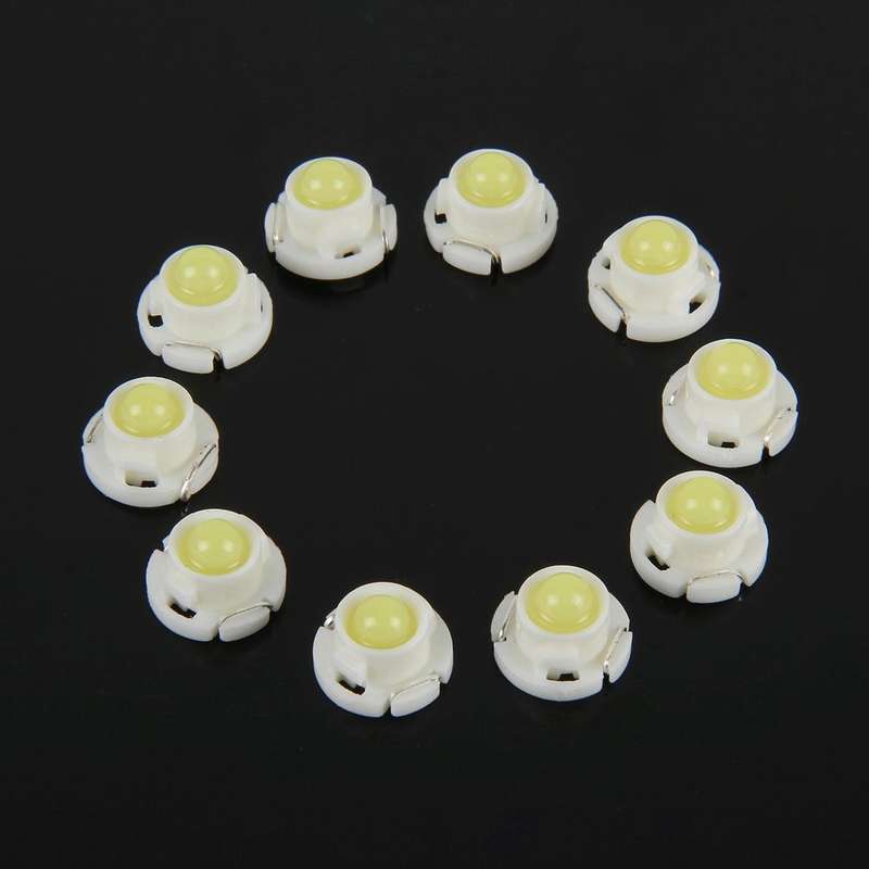 10PCS 2W T4.7 Wedge Instrument Panel LED Light Dashboard Gauge Cluster Indicator Lamp Bulb (White...