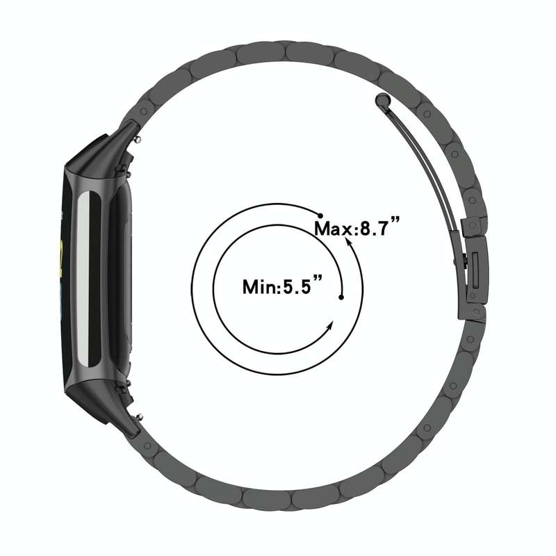 For Fitbit Charge 5 Three-bead Stainless Steel Watch Band(Silver)