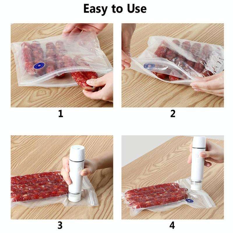 Handheld Vacuum Machine Rechargeable Food Preservation Compression Storage Machine(White)