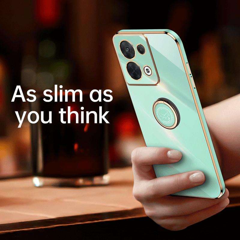 For OPPO Reno8 Pro XINLI Straight Edge 6D Electroplate TPU Phone Case with Ring Holder(Celestial ...