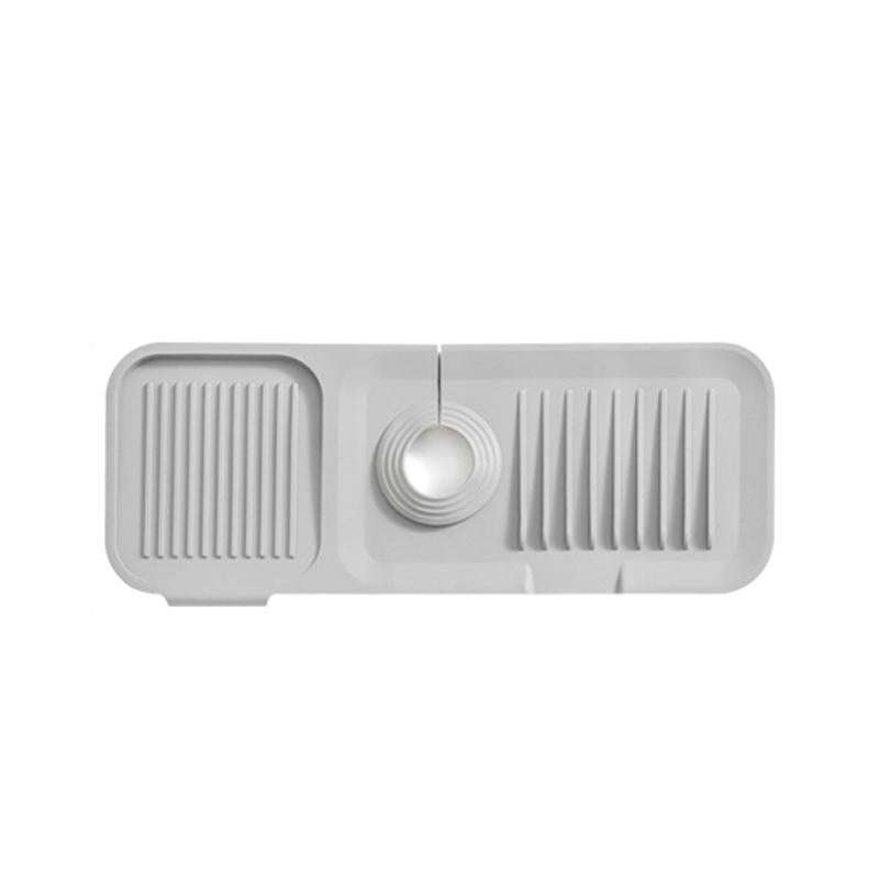 Faucet Silicone Draining Mat Anti-splash Kitchen Sink Non-slip Soap Mat, Size: Large(Light Gray)