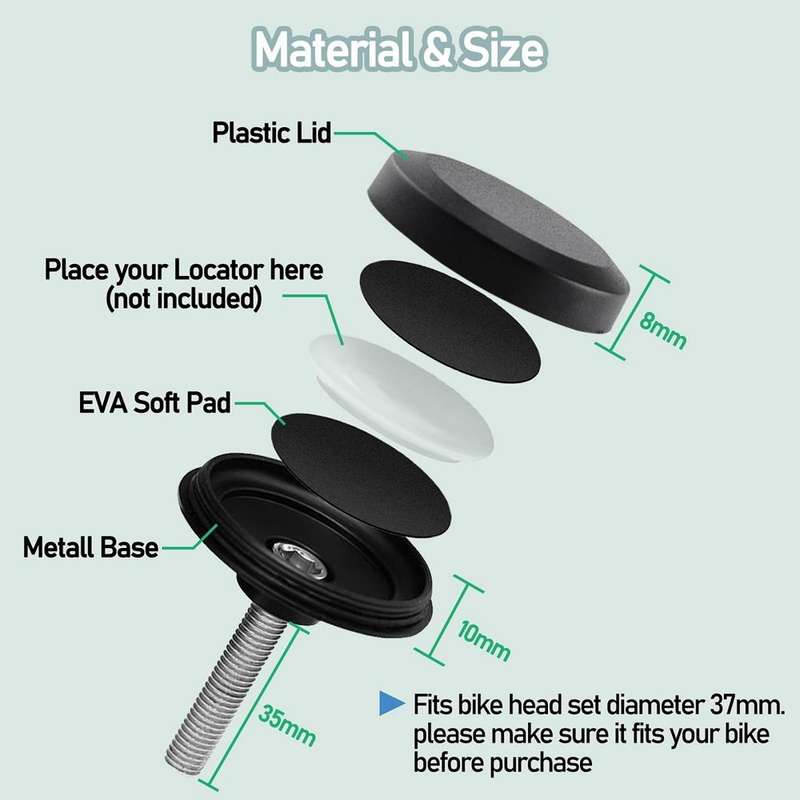 For AirTag Tracker Case Bicycle Hidden Headset Mount Anti-Theft Bike Locator Bracket Holder, Styl...