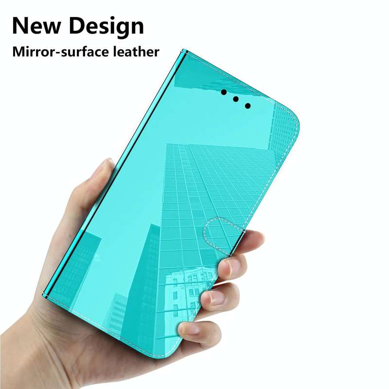For Tecno Camon 18 Premier Imitated Mirror Surface Horizontal Flip Leather Phone Case(Mint Green)