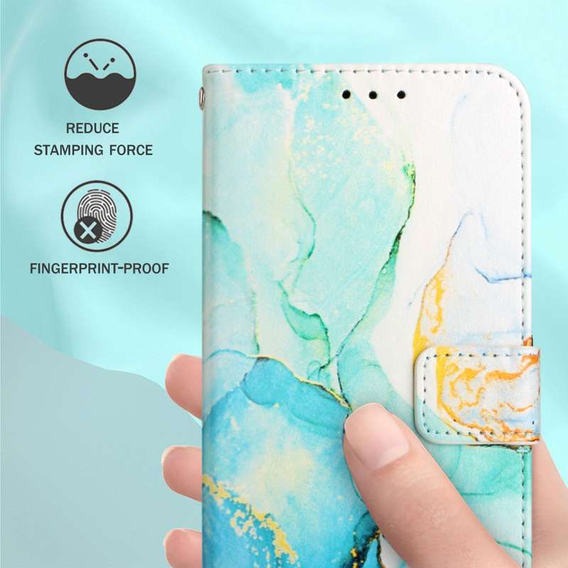 For Samsung Galaxy A73 5G PT003 Marble Pattern Flip Leather Phone Case(LS003)