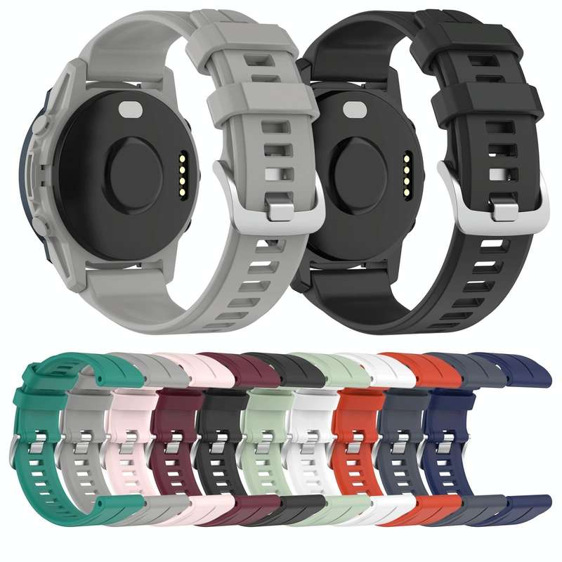 For Garmin Forerunner 745 22mm Silicone Sports Watch Band(Black)