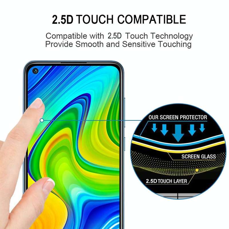 For Xiaomi Redmi Note 9 Full Glue Full Screen Tempered Glass Film