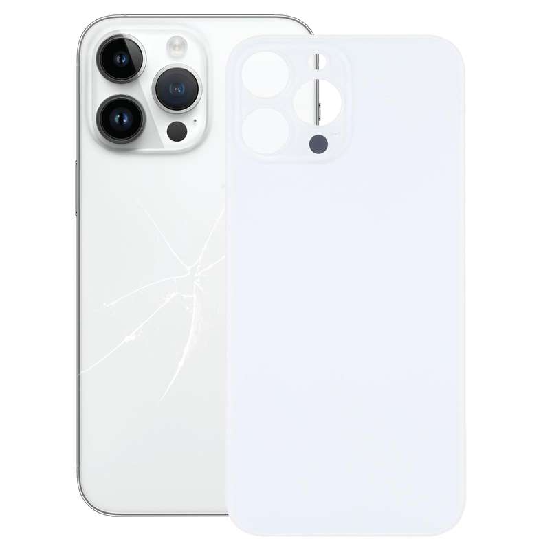 Easy Replacement Big Camera Hole Glass Back Battery Cover for iPhone 14 Pro Max(White)