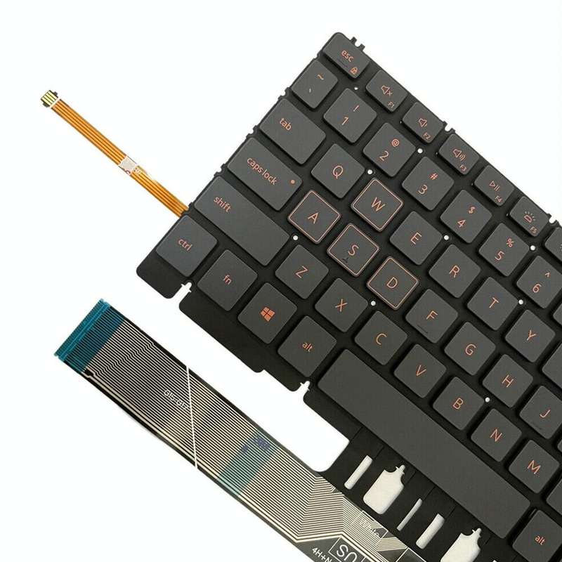 For Dell Inspiron G15 5510 5511 5515 5520 US Version Orange Backlight Laptop Keyboard(Black)