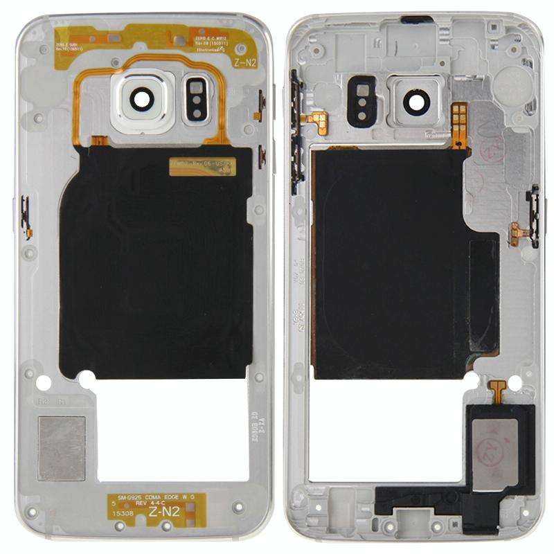 For Galaxy S6 Edge / G925 Back Plate Housing Camera Lens Panel with Side Keys and Speaker Ringer ...