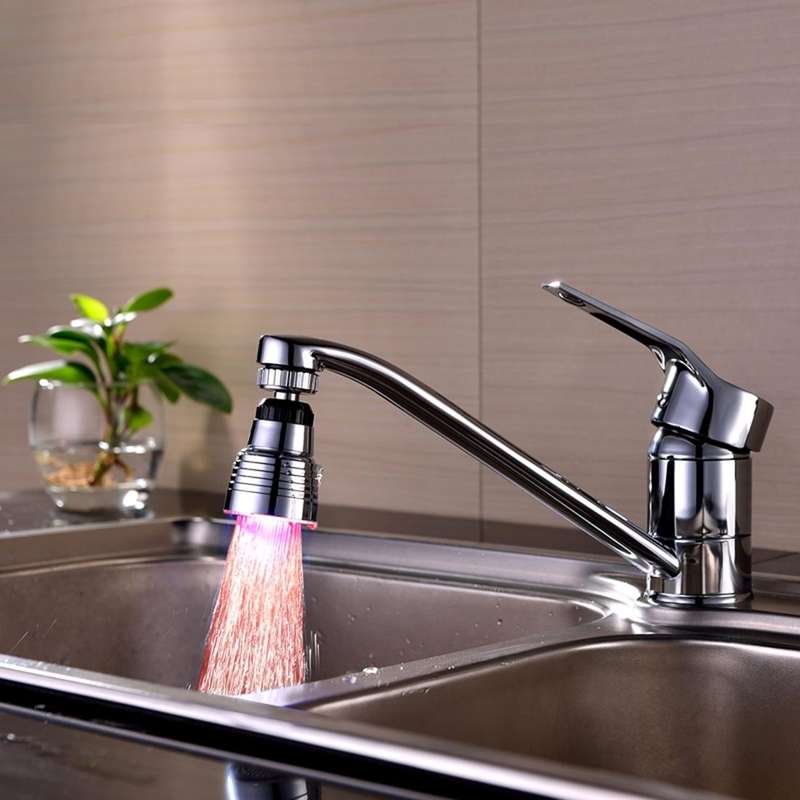 SDF-B10 1 LED ABS Temperature Sensor RGB LED Faucet Light Water Glow Shower, Size: 58 x 38mm, Int...