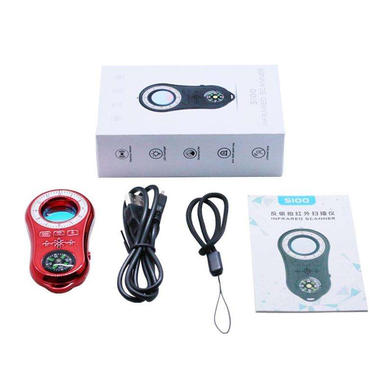 S100 Infrared Scanner Wireless Precision Alarm Detector with LED Flashlight (Black)