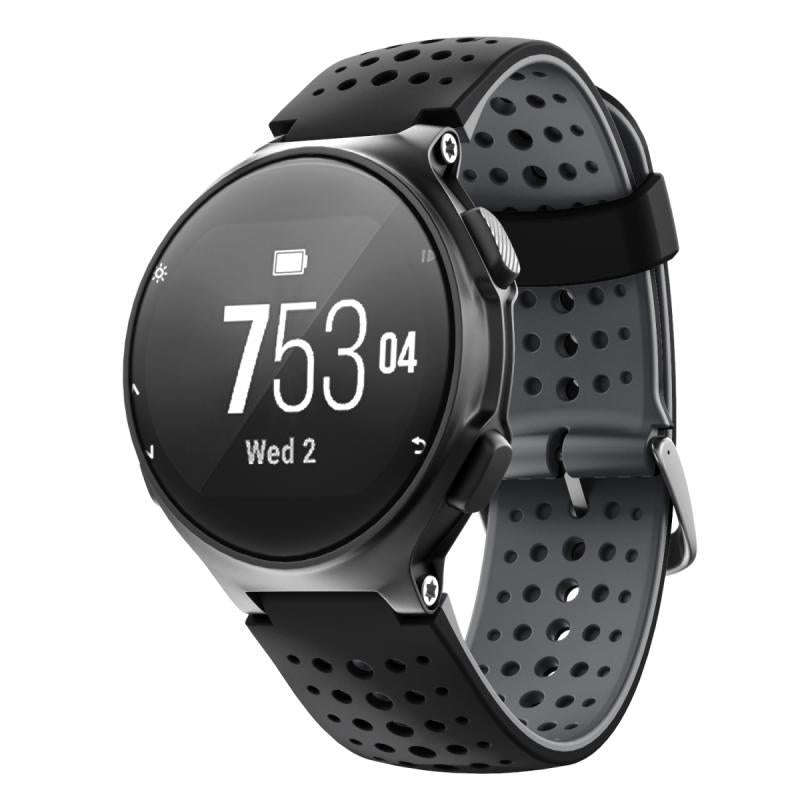 For Garmin Forerunner 220 Two-color Silicone Watch Band(Black Grey)