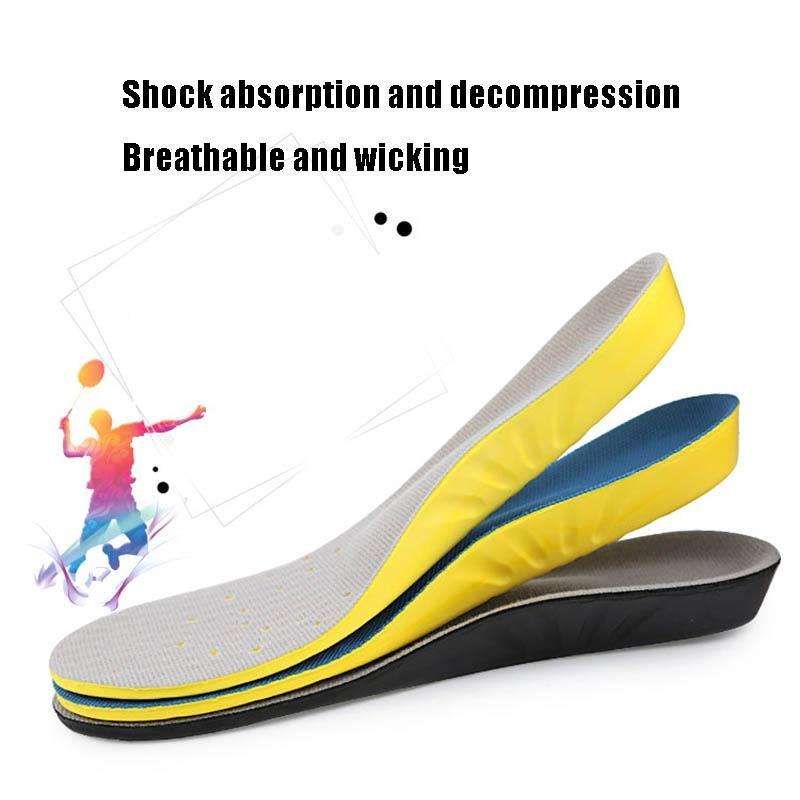 Shock Absorption Thickening Slow Rebound Soft and Comfortable Wicking Insole, Size:L(Black Backgr...