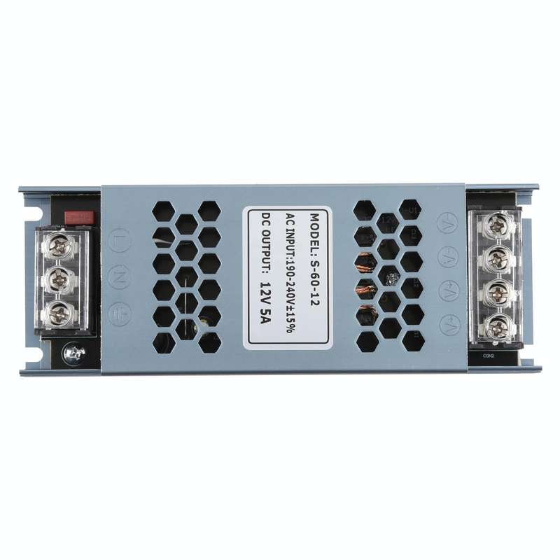 S-60-12 DC12V 5A 60W LED Power Supply Transformer AC170-240V