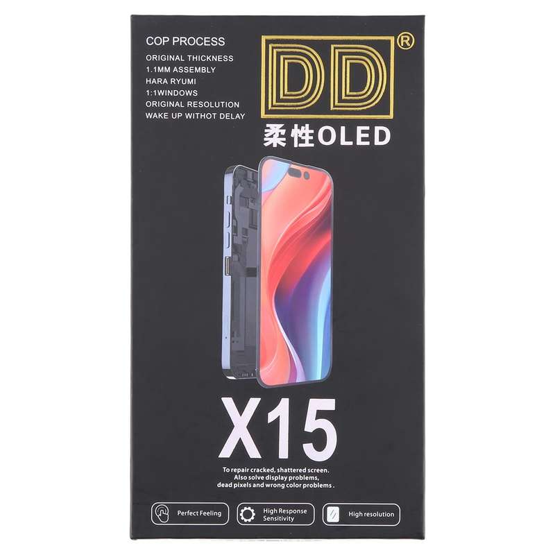 For iPhone 15 Soft DD OLED LCD Screen with Digitizer Full Assembly