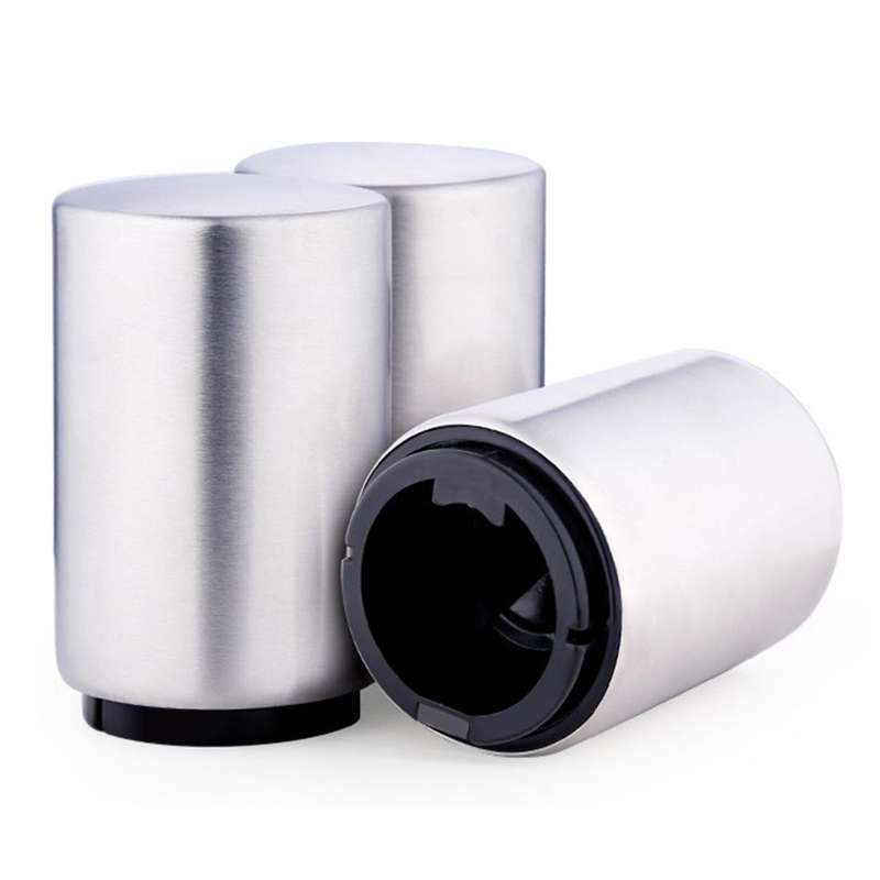 Magnetic Automatic Beer Bottle Cap Opener Stainless Steel Push Down Beer Opener Kitchen Gadgets, ...