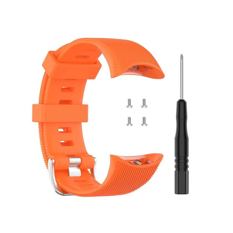 For Garmin Forerunner 45 / Forerunner 45S Universal Twill Solid Color Silicone Watch Band(Orange)