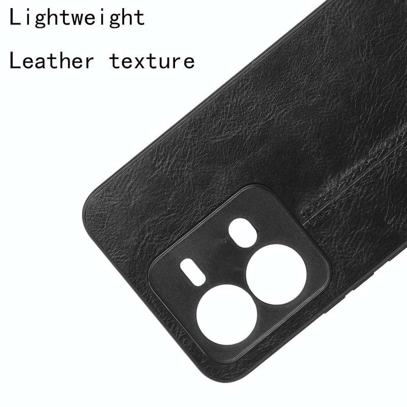 For vivo V25 5G Sewing Cow Pattern Skin PC + PU + TPU Case(Black)