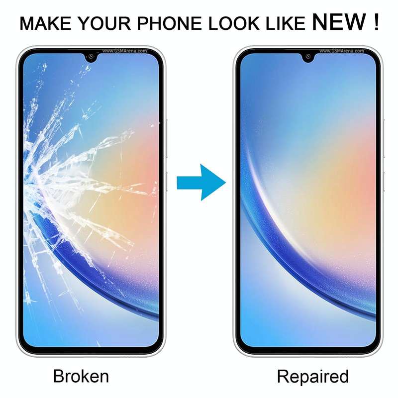 For Samsung Galaxy A34 5G SM-A346B 10pcs Front Screen Outer Glass Lens with OCA Optically Clear A...