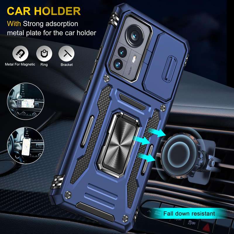 For Xiaomi 12 Pro Armor PC + TPU Camera Shield Phone Case(Navy Blue)