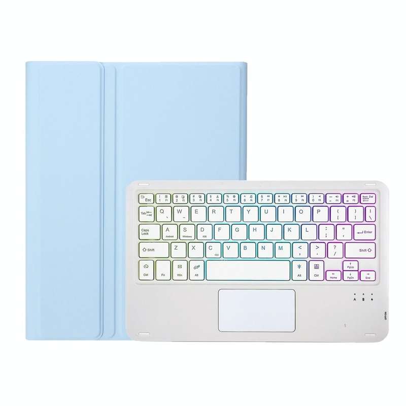 For Samsung Galaxy Tab S8 / S7 A700B-AS Candy Color Backlight Bluetooth Keyboard Leather Tablet C...